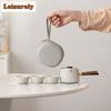 Ru Kiln Leisurely Portable Travel Tea Set Kit 360 Rotation Tea Maker Automatic 1 Pot 3 Cups Camping Picnic Tote Bag Drinkware