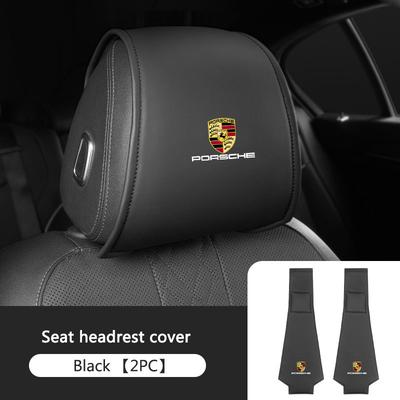 2 Piezas/Set Funda Protectora Acolchada para Reposacabezas de Asiento Interior de Coche Para Porsche 911 718 Taycan Panamera Cayenne Macan Boxster 918 Accesorio