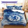 Chelsea FC Pattern Bedding Set Quilt Cover Pillowcase Home Decor Gift (1 * Duvet Cover + 2 * Pillowcase, Without Core)