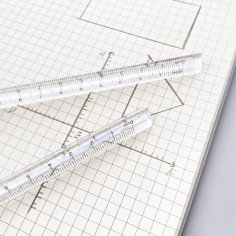 20cm Simple Transparent Triangle Straight Rulers Accurate Student Stationery Scale on Both Side Office School Supplies