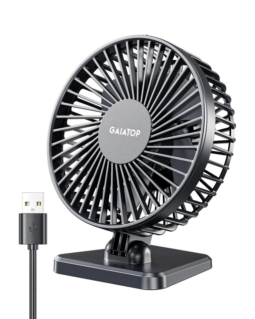 USB Desk Fan, Small But Powerful, Personal Portable Quiet 3 Speeds, Adjustable Mini Table Desktop Fan for Cooling Home Office Car Summer Travel Gifts