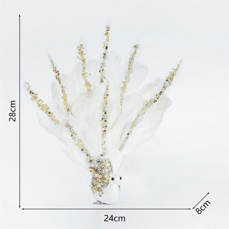 Pavo Real Colgante Bicolor Colores Brillantes Bien Hecho Fuerte Y Duradero Modelado Realista Decoraciones Accesorios Navidad