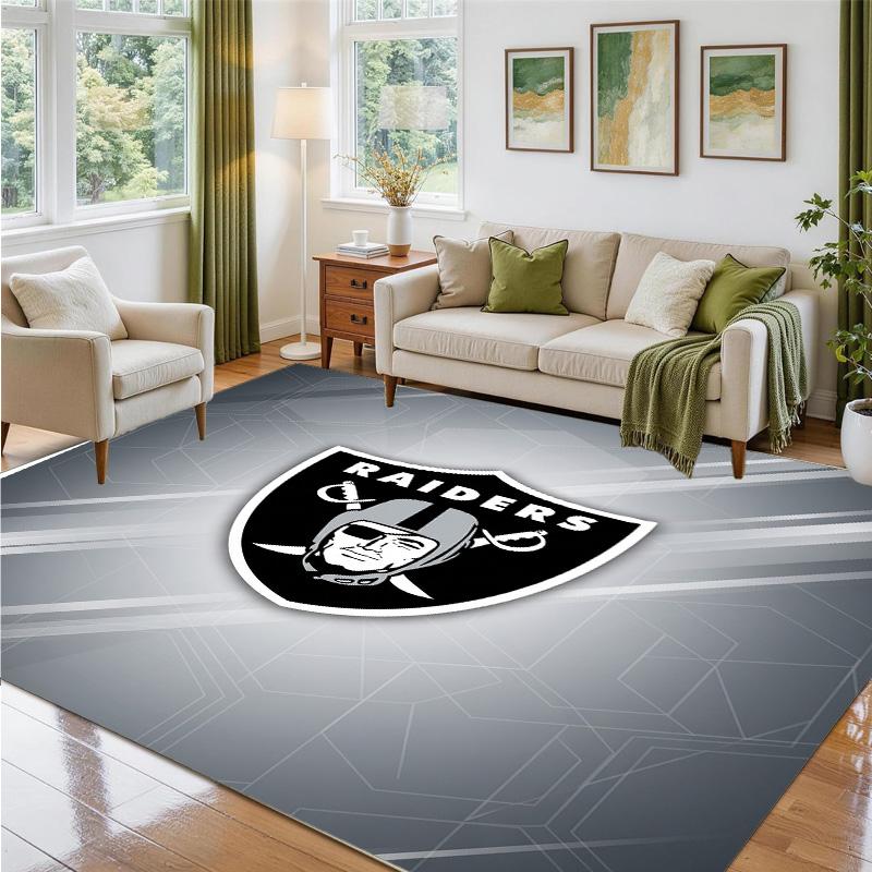 Las Vegas Raiders Design Crystal Velvet Rug Soft Decorative Mat for Bedroom Entrance