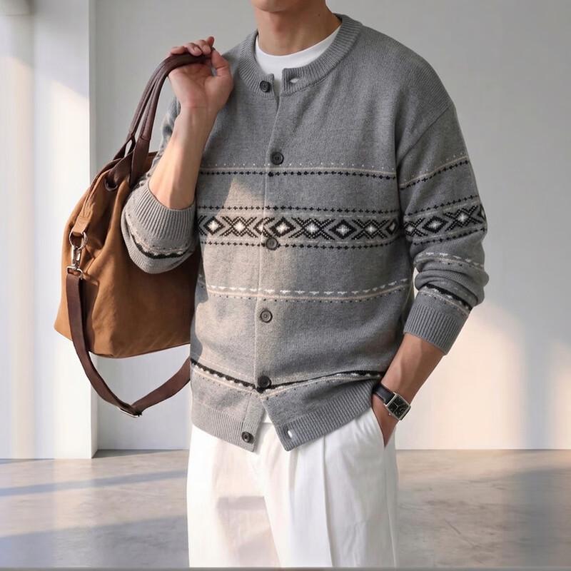 Hengyuanxiang Men's Casual Knit Cardigan