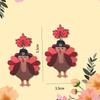 Maple Leaf Turkey Stylish Elegant Retro Thanksgiving Earrings Cute Cartoon