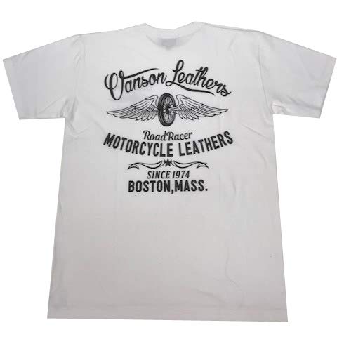 

Vanson WHEEL & WINGS Short Sleeve T-Shirt -880V049- (White, L)