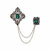 Elegant Retro Baroque Emerald Tassel Brooch – Versatile Women's Accessory