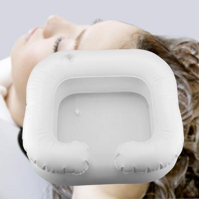 Inflatable Shampoo Basin Tub Shampoo Tray Bed Rest Nursing Aid Sink Hair Washing Basin for The Disabled With Drain Tube Portable PVC