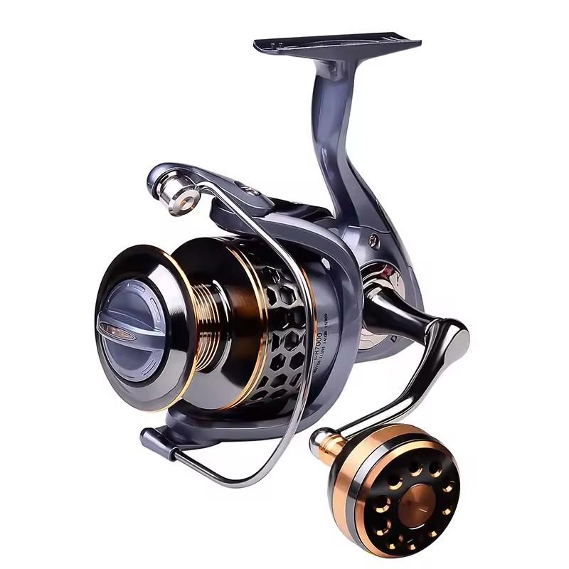 Spinning Fishing Reel Metal Spool Gear Ratio High Speed Baitcasting Reel Max Drag Carp Reel for Saltwater 2000 Series серый