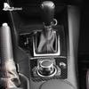 Echter Weicher Karbonfaser-Aufkleber für Mazda 3 Axela 2014 2015 2016 LHD RHD Auto Automatik-Schaltknauf-Panel Innenraumverkleidung Zubehör