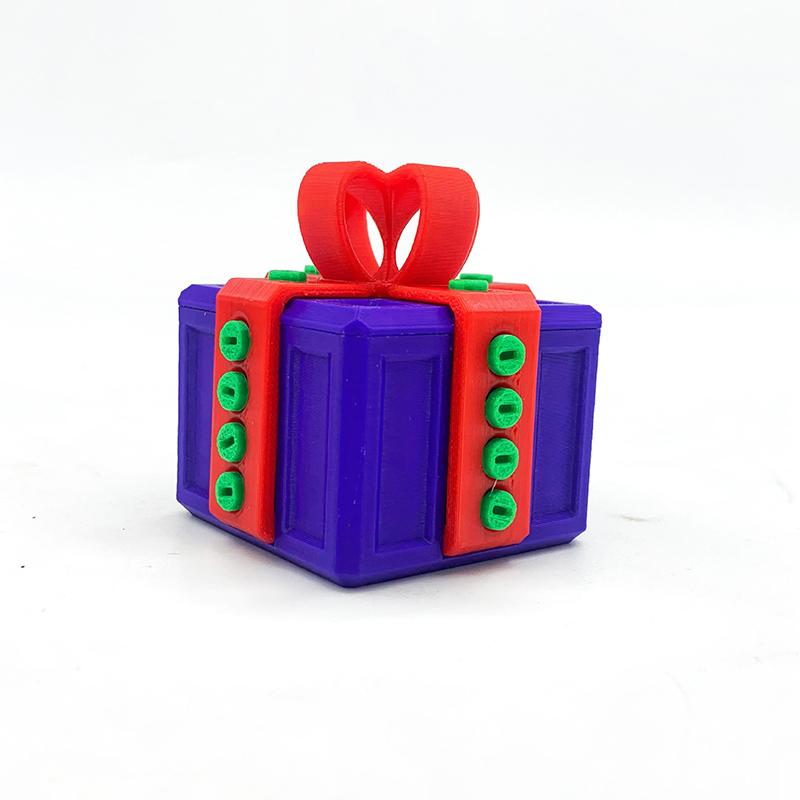 3D printed surprise Christmas box with Christmas atmosphere decorations and ornaments that can be freely twisted and decompresse