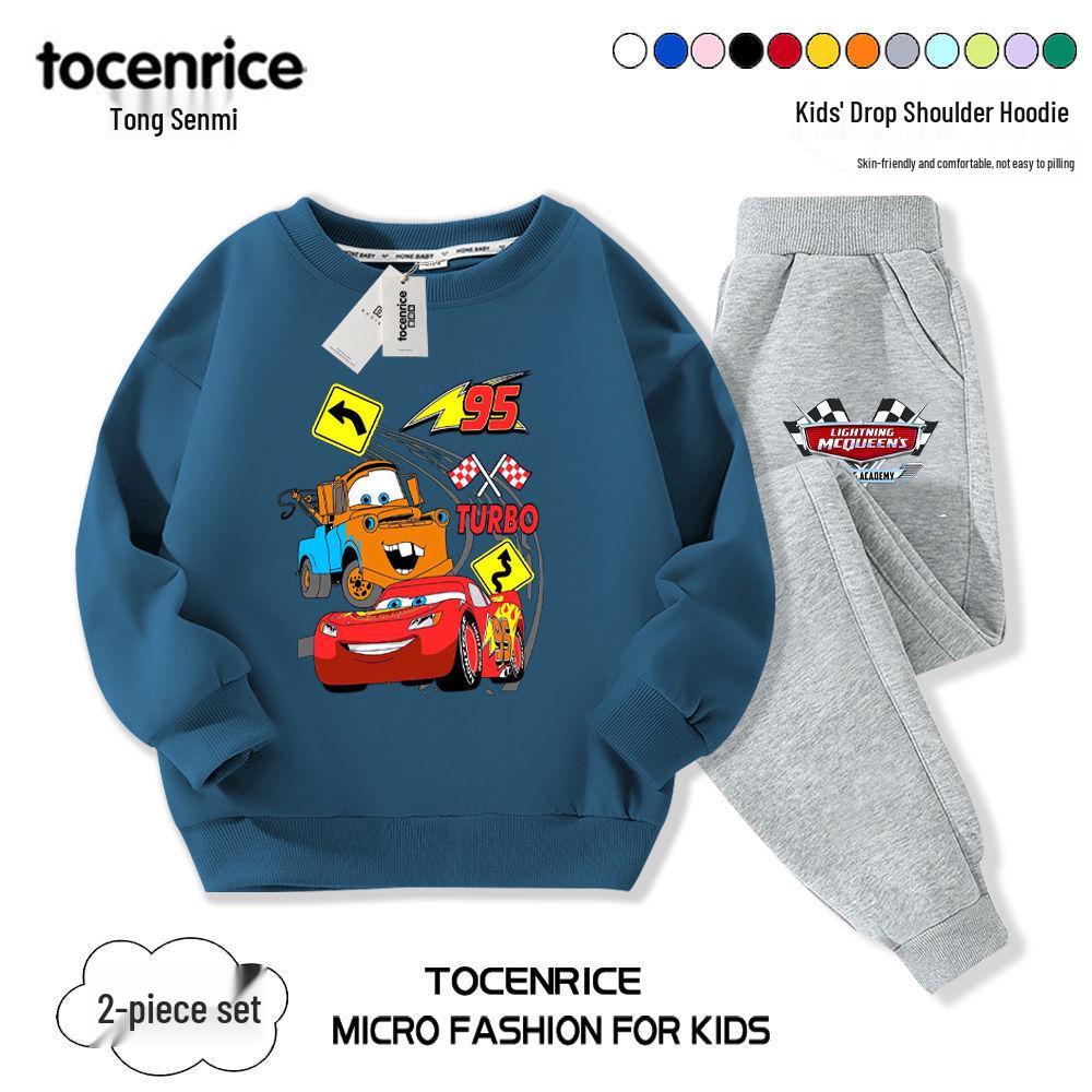 2024 Lightning McQueen Boys' Fall Hoodie Set – Cool & Stylish Children's Clothing for Spring & Autumn