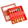 (2/4/6pcs) Christmas Spoon Forks Gift Stainless Steel Cutlery Tableware Set Coffee Tea Dessert Scoop 2025 New Year Home Decor