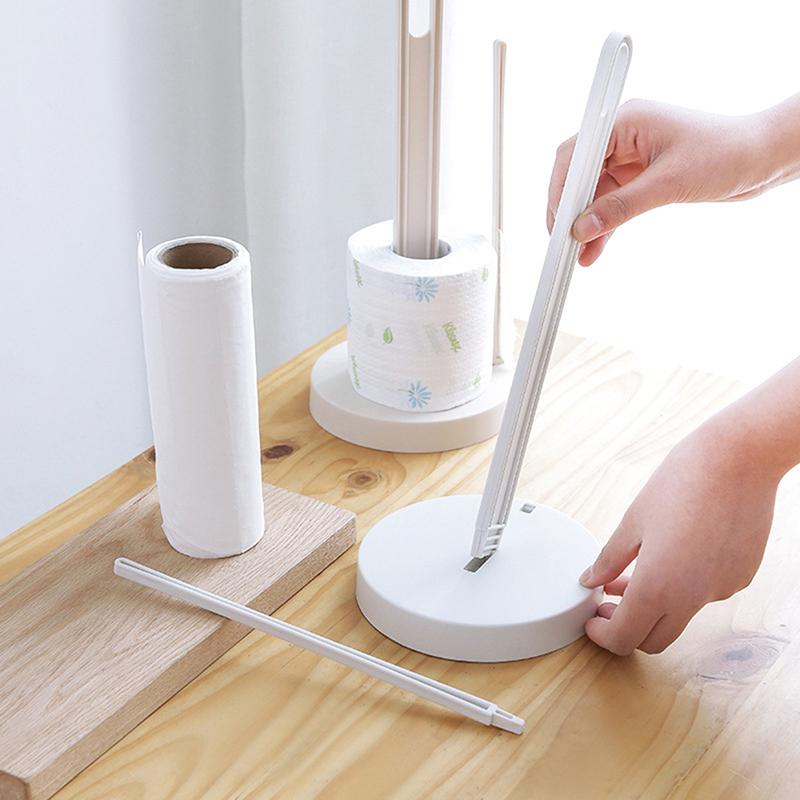 Vertical Roll Holder Paper Shelf Desktop Towel For Kitchen Tissue Punch-Free