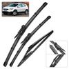 For Nissan Qashqai J10 2006-2013 2007 2008 2009 Wiper Front & Rear Wiper Blades Windshield Windscreen Window Brushes 24"+15"+12"