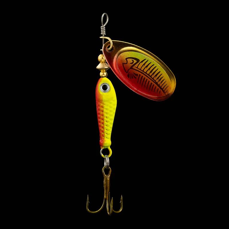 9g Rotating Fishing Bait Spoon Lure with Triple Hook Metal Artificial Fish Wobbler Feeder for Carp