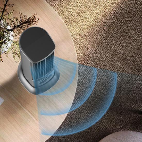 Wentylator chłodzący do klimatyzatora biurkowego, 3 prędkości, ładowany przez USB, regulowany, przenośny, bezłopatkowy, poziomy, pionowy, do domowego biura, do chłodzenia powietrza