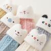 Cute Animal Baby Winter Socks Mink Fur Warm Mid Tube Socks For Newborn Boy Girl Plush Thermal Sock