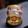 Figurines Lucky Cat Table Decoration Cute Mascot Desktops Animal Ornament Colorable Tea Pet  Gift