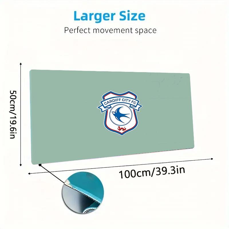 Cardiff City FC Print Cushion Non-slip Laptop Tablet Big Mousepad XXL Mat Mini PC Playmat With Lock Edge