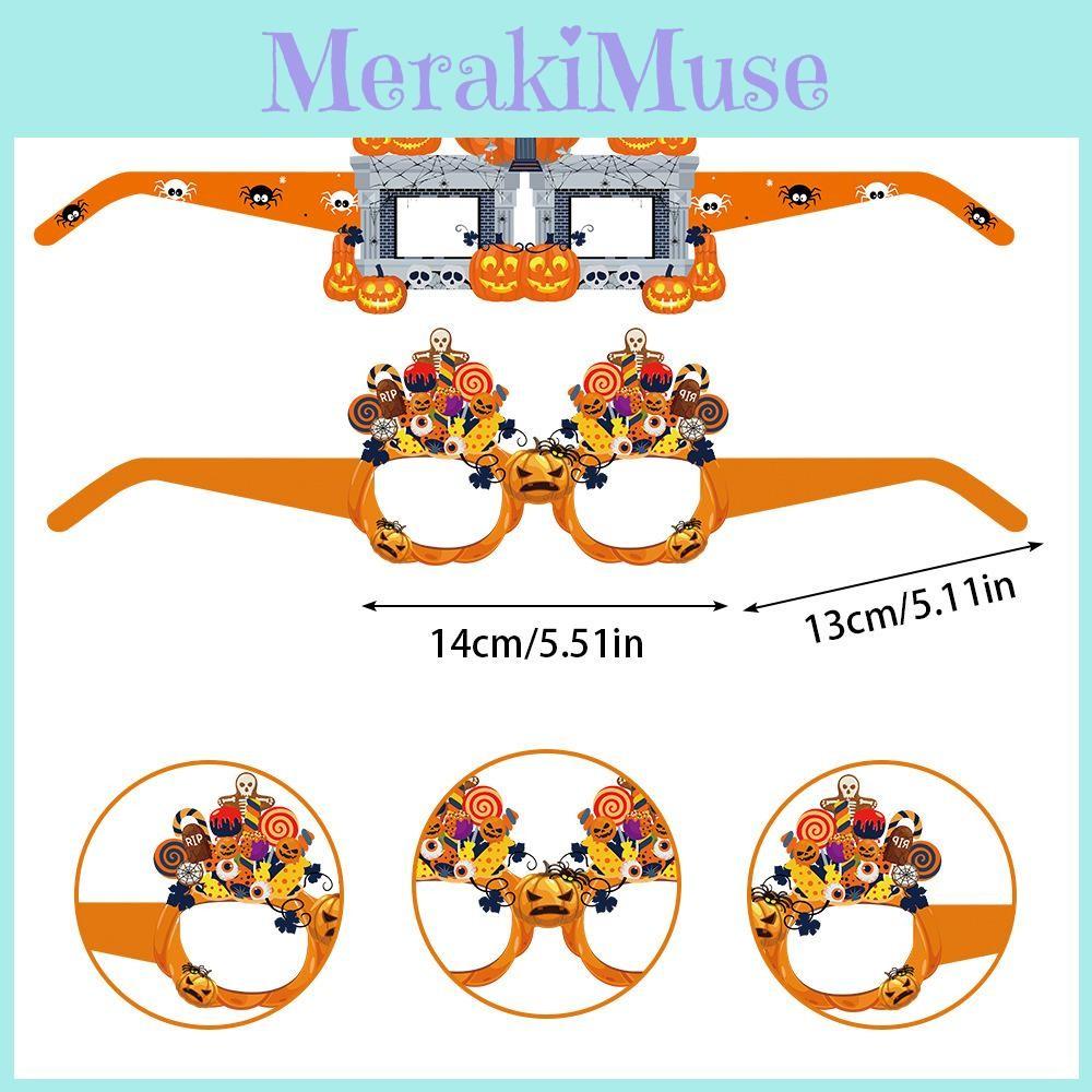 Themed Pumpkin Witch Paper Glasses Halloween Party Decoration Set Photo Props