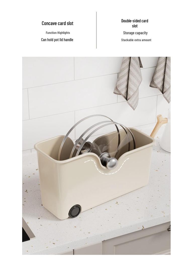 Japanese Kitchen Storage Box with Wheels - Under Sink Utensil and Miscellaneous Organizer