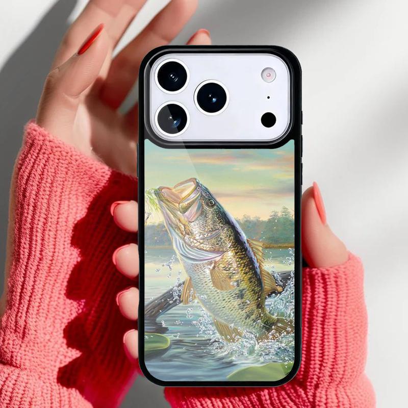 

Чехол для телефона с изображением рыбы Басса для iPhone 17 16 15 14 13 Pro Max Задняя крышка для 12 11 Pro Coque iPhone 12 Pro Max