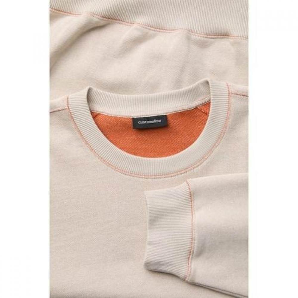 Customellow Oversized Cotton Sweatshirt Two Tone Beige Cwtaw25622orx