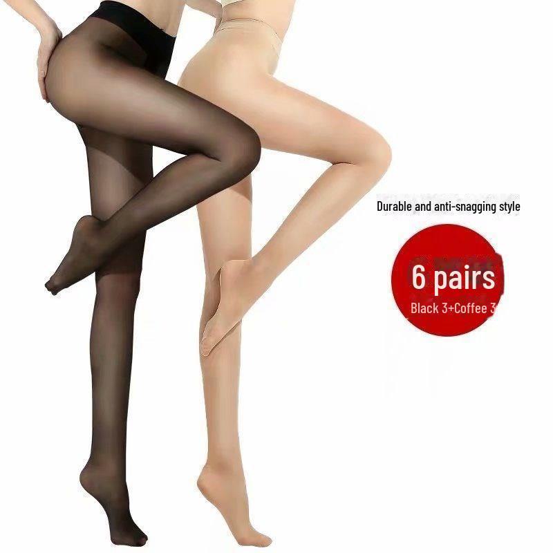6-Pack Core-Spun Women's Anti-Snagging Leg-Beautifying Stockings with Individual Packaging