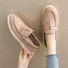 Soft Bottom Slip-On Flounce Casual Flat Women's Shoes Easy Wear Low Cut Rubber Sole Korean Style Spring Summer Loafers