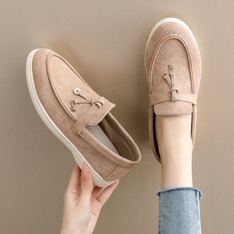 Soft Bottom Slip-On Flounce Casual Flat Women's Shoes Easy Wear Low Cut Rubber Sole Korean Style Spring Summer Loafers