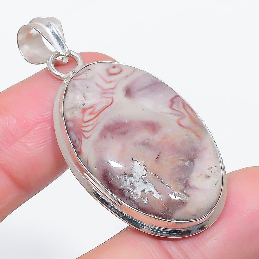 Dolomite Gemstone 925 Sterling Silver Jewelry Pendant 1.97"
