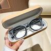 Vintage Large Frame Plain Glasses Fashionable Square Frames Premium Feeling Simple HD Anti-Blue Light Glasses Eye Protection