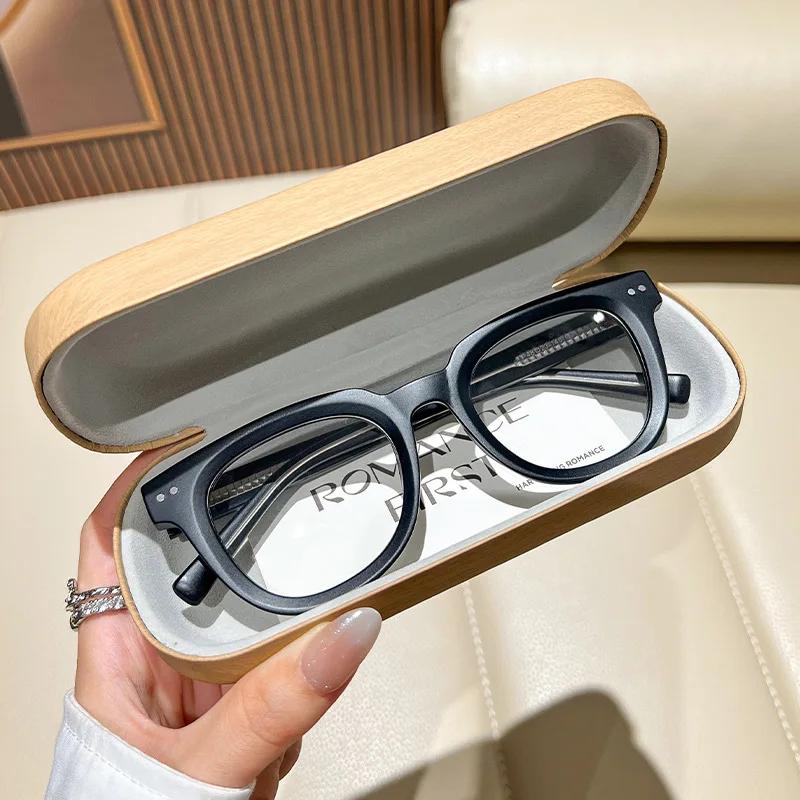 

Unisex Retro Large Frame Thick Rim Optical Glasses Fashionable Lens Embedded Hd Anti-Blu-Ray Glasses Fashionable Normal Glasses No Box