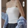 Women's Summer Solid Color Camisole with Chest Pads, Tube Top, Beautiful Back, Thin Straps, BM Style