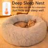 Round Pet Nest Bed Fuzzy Cat Bed Calming Donut Bed with Non-Slip Bottom Washable Fluffy Dog Bed for Small Medium Dogs And Cats