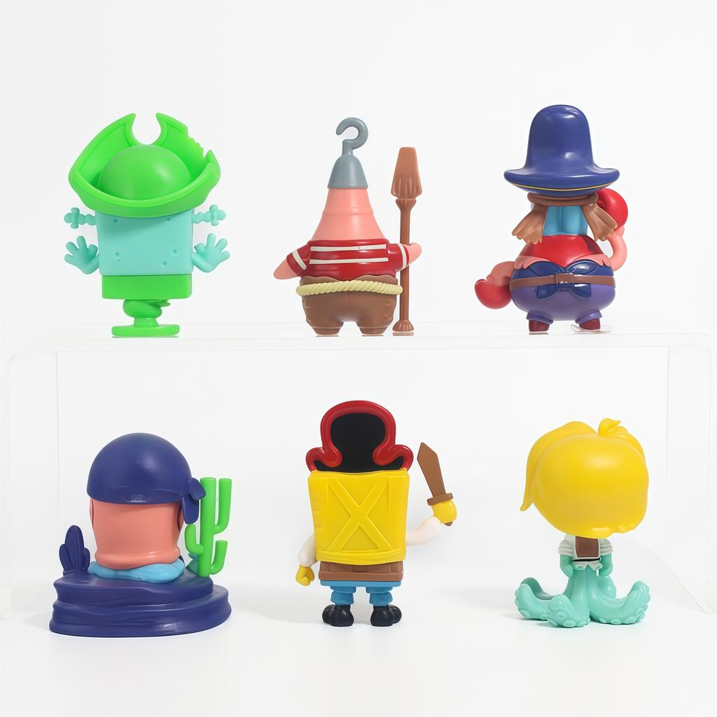 6 Stück/Set Spongebob Schwammkopf Anime Figuren Spielzeug Suche nach Schwammkopf Peripherie Sammlerstück Modellpuppe Fans Geschenk