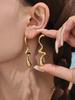 Qiong Yao 18K Gold-Plated Irregular Water Drop Earrings - Non-Fading, European & American Style Fashion Accessories.