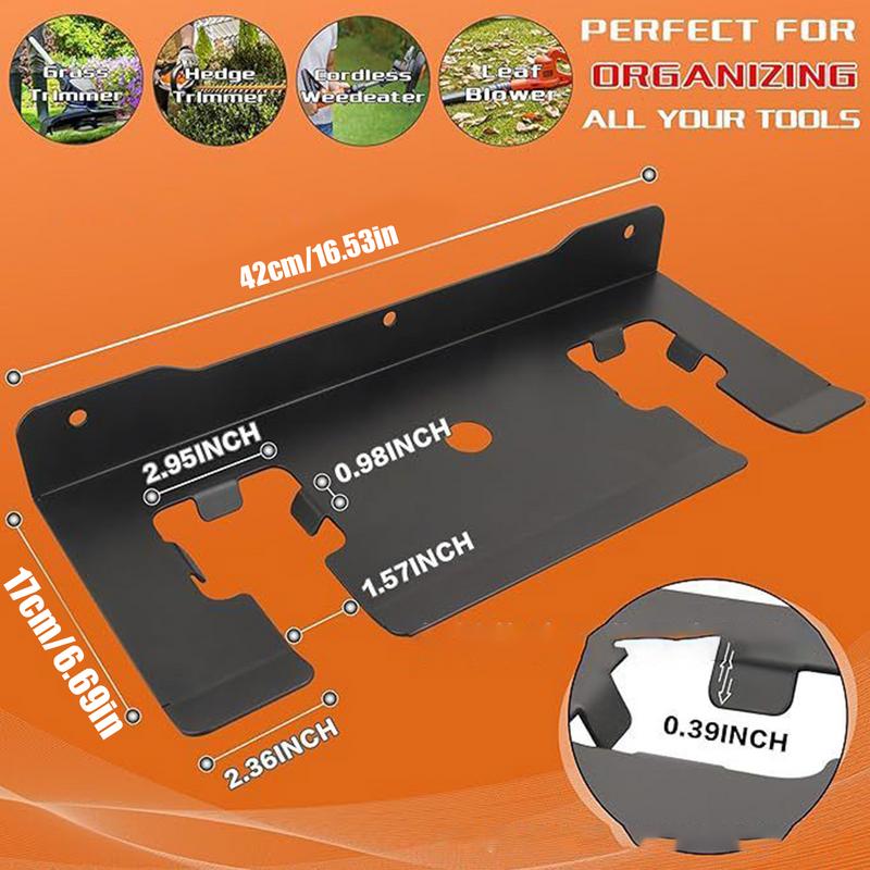 Garden Tool Organizer Wall-Mounted Power Tool Rack Heavy Duty Rust-Proof Space-Saving Storage Shelf For Pruners Branch Shears