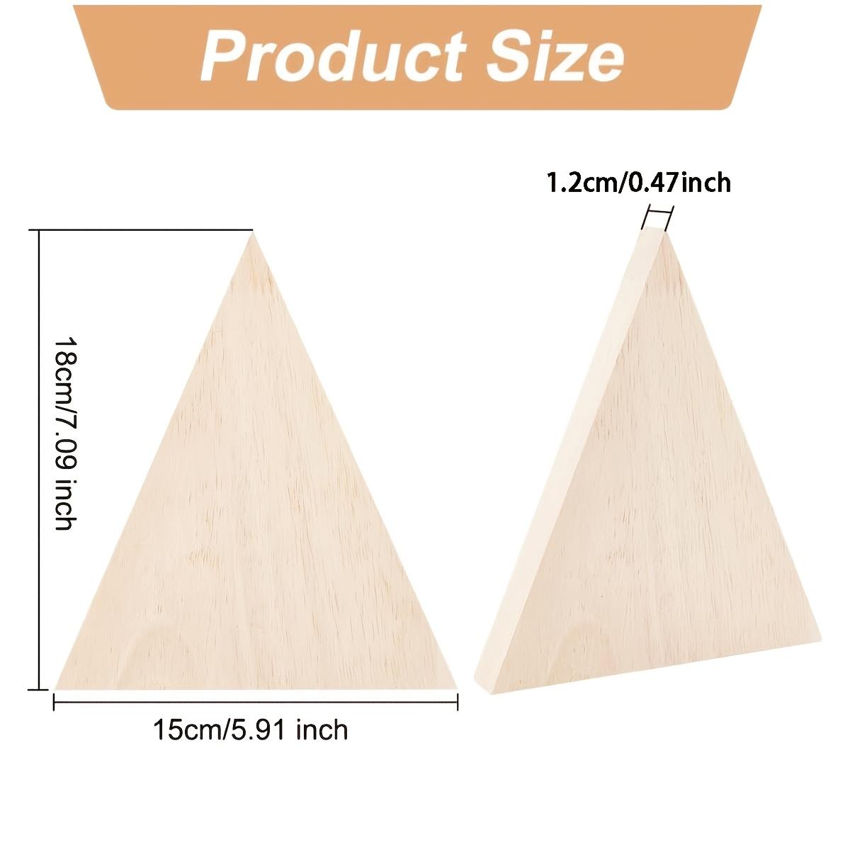 

2Pcs Unfinished Wooden Triangle Shaped Blocks Triangle Wood Tray Plates Blank Wooden Cutouts Unpainted Wood Triangle Slices