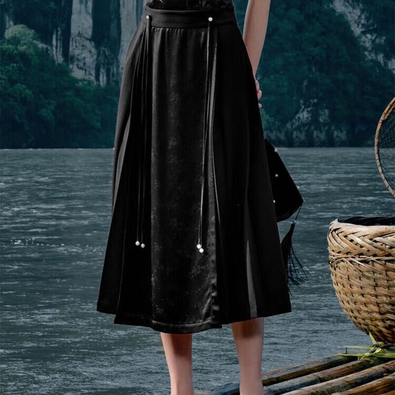 JUZI ANNACO New Chinese Style Drape Horse-Face Long Skirt XL