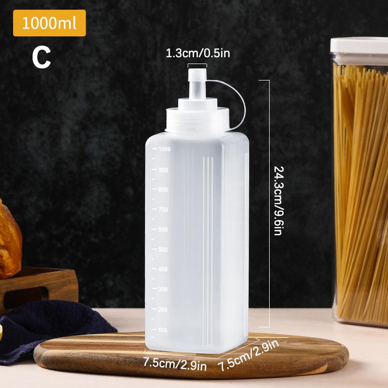 800/1000 ml Quetschflaschen für Soße, Gewürzspender, große Öffnung, staubdicht, Küchenwürze, Salatsoße, Olivenölflasche