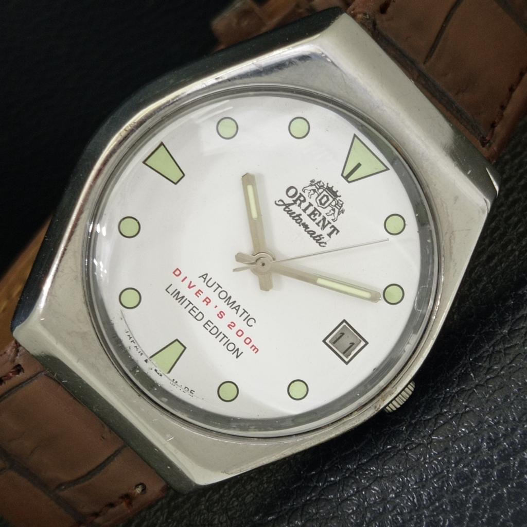 

ORIENT AUTOMATIC 46941 VINTAGE JAPAN MENS WHITE COLOR DIAL WATCH a701824-5 R207-a701824
