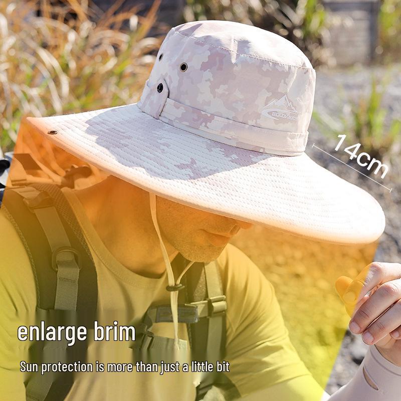 Men's UV Protection Wide Brim Waterproof Sun Hat for Fishing, Hiking, and Outdoor Activities