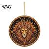 Acrylic Constellation Pendants 2D Flat Pearl Painting Ornament, Double Sided Zodiac Theme Hanging Gem Home Ornament Art Craft, Rhinestone Beads