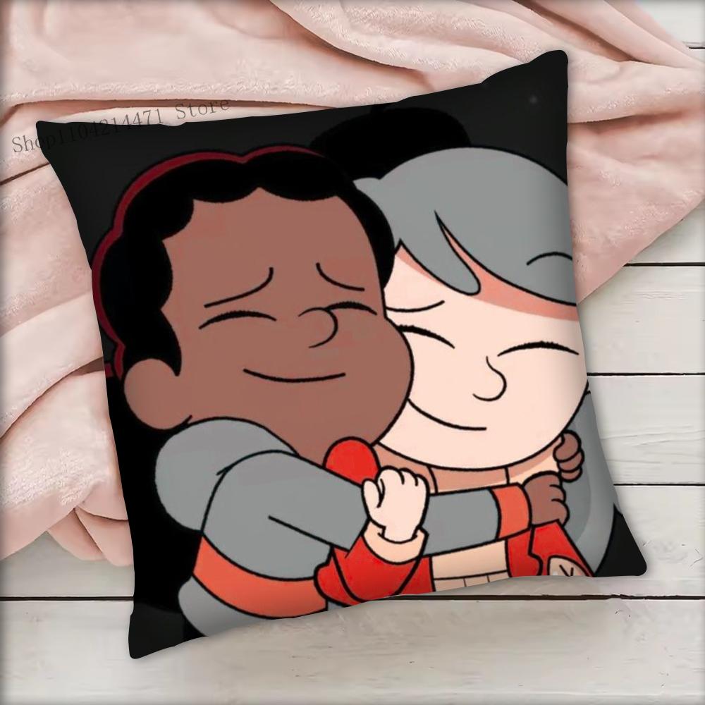1pc H-Hilda Cartoon Girl Pillow Case Square Bedroom Sofa Leisure Comfort Cushion Car Living Room Home Decoration