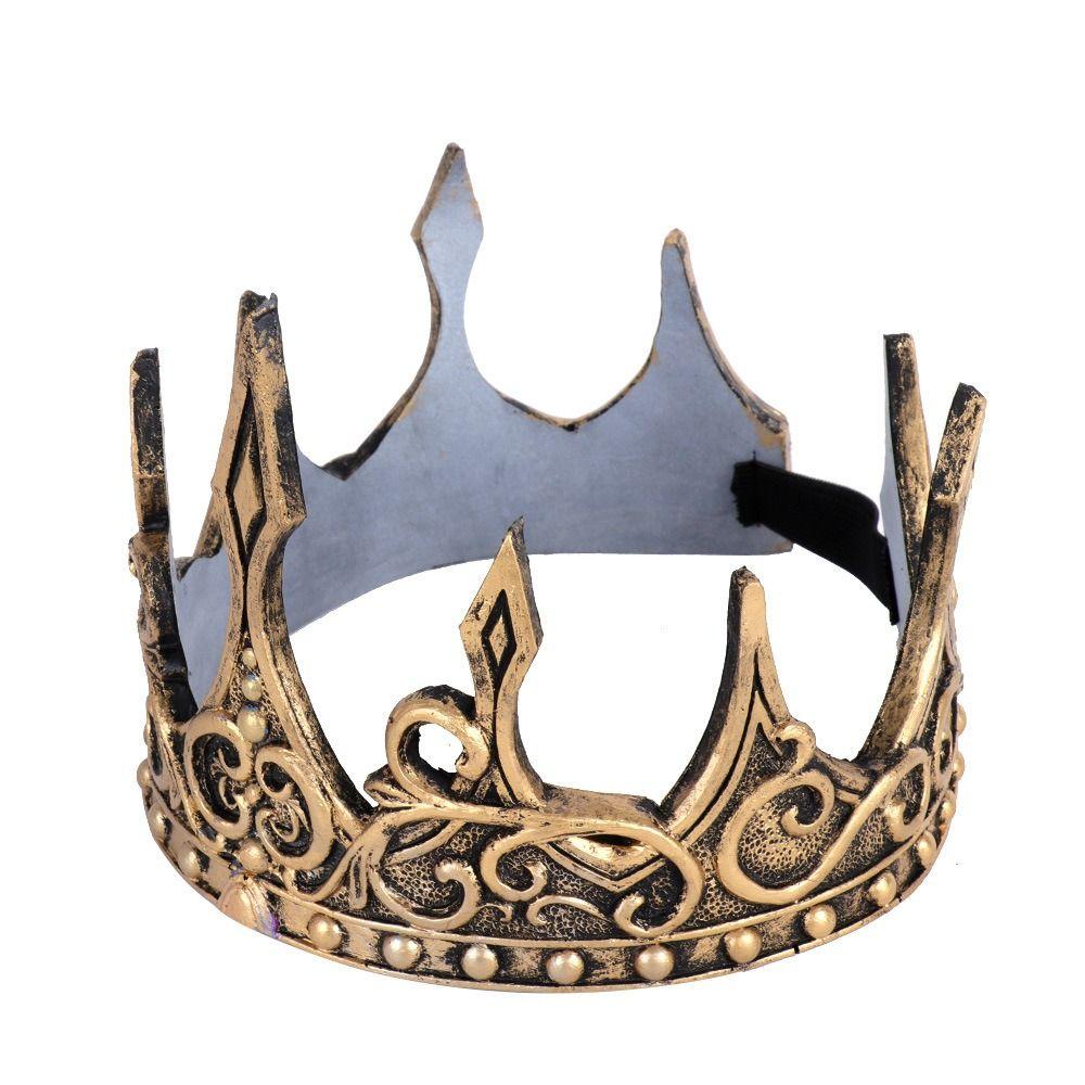 Zircon Metal Prince Tiara Medieval Style Halloween Costume Accessories King Crown Hair Ornaments