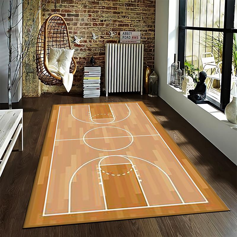 Basketball Court Print Carpet for Bedroom Living Room Decor Stylish Suitable for Use As an Anti-slip for Living Room Bedroom Sofas