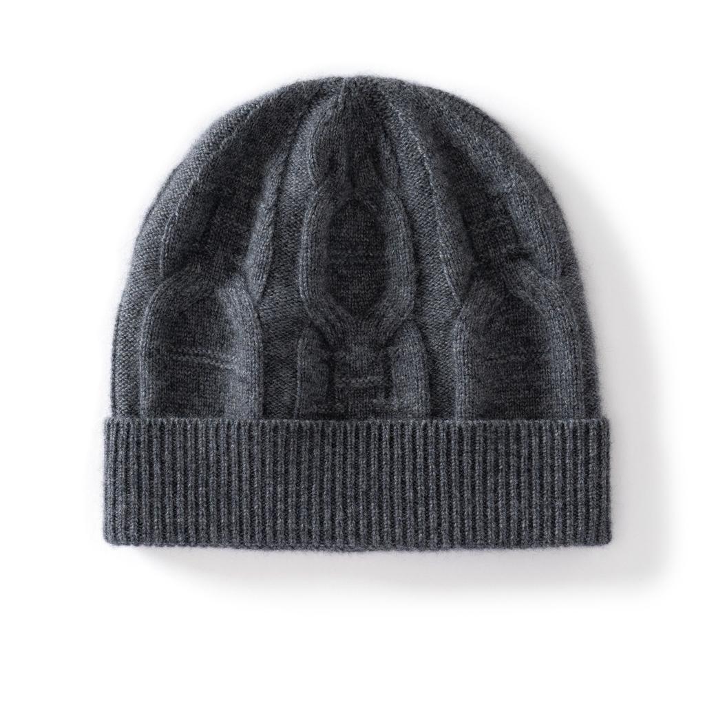 Cashmere Hat Women's New Wool Knitted Big Head Circumference Headgear Warm Versatile Cold Hat Men's Outdoor Winter Protection