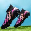 Fashion Men's Soccer Shoes TF/FG Non-Slip Turf Soccer Cleats Trend Design Shoes Comfortable High Top Sneaker High Quality Football Boots